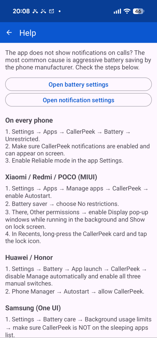 Help for Xiaomi, Huawei and Samsung.